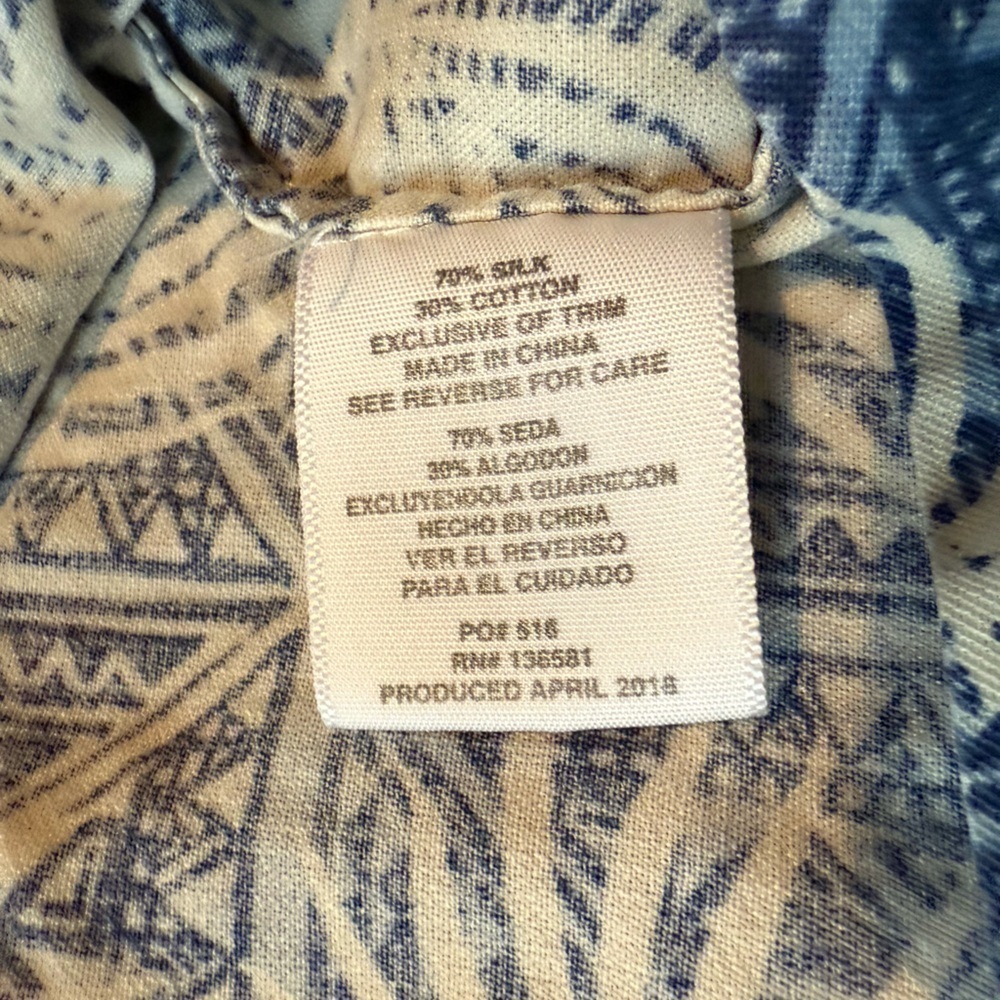 Nat Nast Luxury Originals Silk/Cotton Blend Palm Leaf Blue Hawaii Shirt Mens XXL - Picture 7 of 12